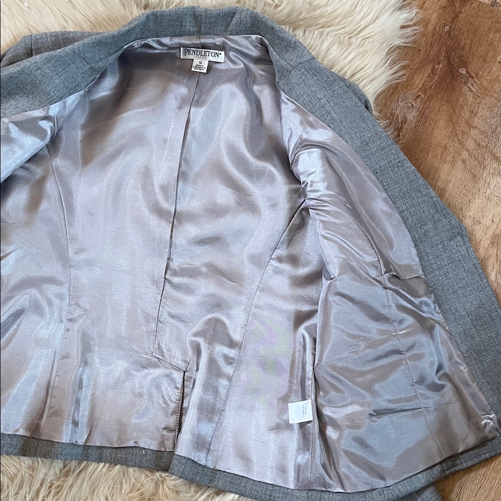 Pendleton Light Gray Women's Suit Jacket - image 2